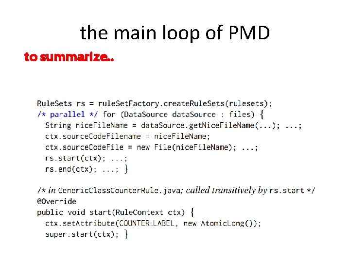 the main loop of PMD to summarize. . 
