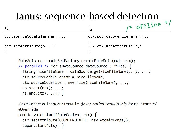 Janus: Janus sequence-based detection / * e n i l /* off T 1