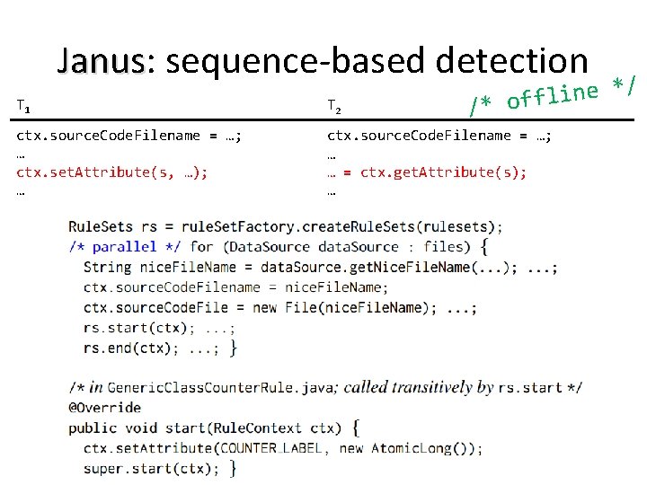 Janus: Janus sequence-based detection / * e n i l /* off T 1