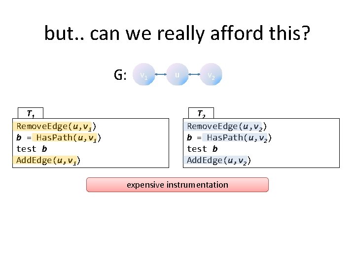 but. . can we really afford this? G: T 1 Remove. Edge(u, v 1)