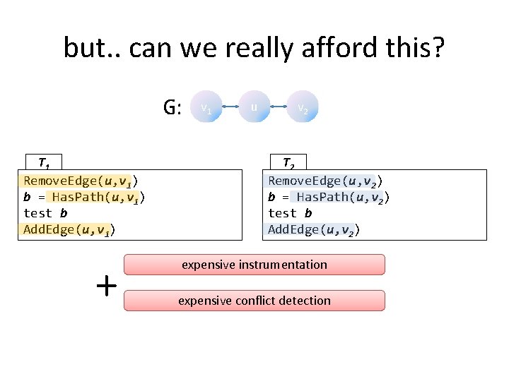 but. . can we really afford this? G: T 1 Remove. Edge(u, v 1)