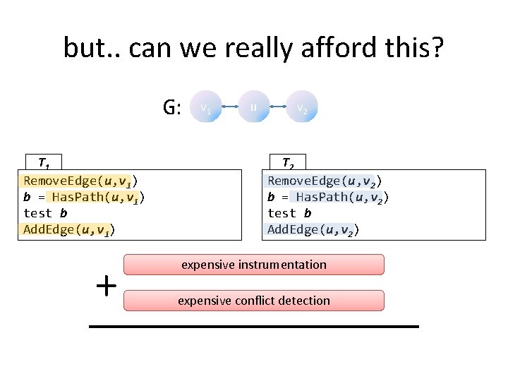 but. . can we really afford this? G: T 1 Remove. Edge(u, v 1)