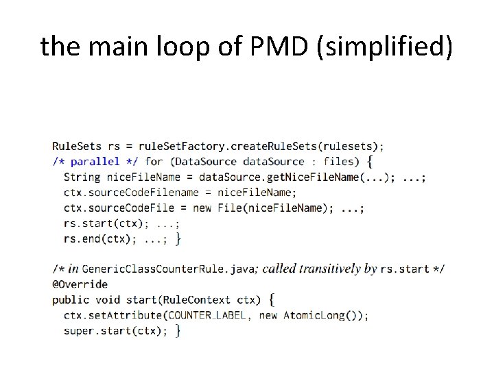 the main loop of PMD (simplified) 