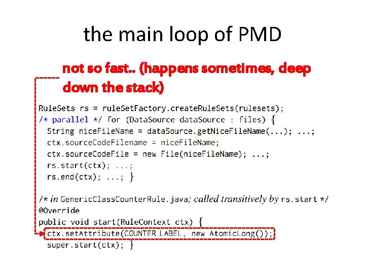 the main loop of PMD not so fast. . (happens sometimes, deep down the