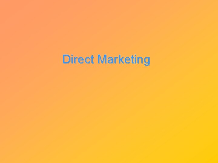 Direct Marketing 