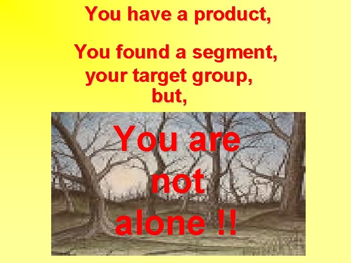 You have a product, You found a segment, your target group, but, You are