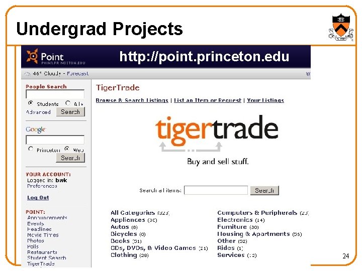 Undergrad Projects http: //point. princeton. edu 24 Undergrad Projects http: //point. princeton. edu 24