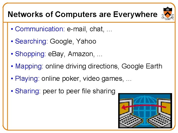 Networks of Computers are Everywhere • Communication: e-mail, chat, . . . • Searching: Networks of Computers are Everywhere • Communication: e-mail, chat, . . . • Searching:
