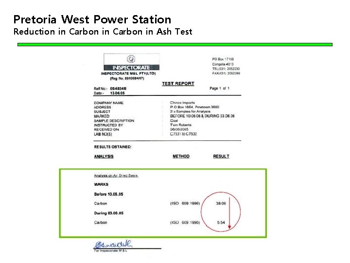 Pretoria West Power Station Reduction in Carbon in Ash Test 