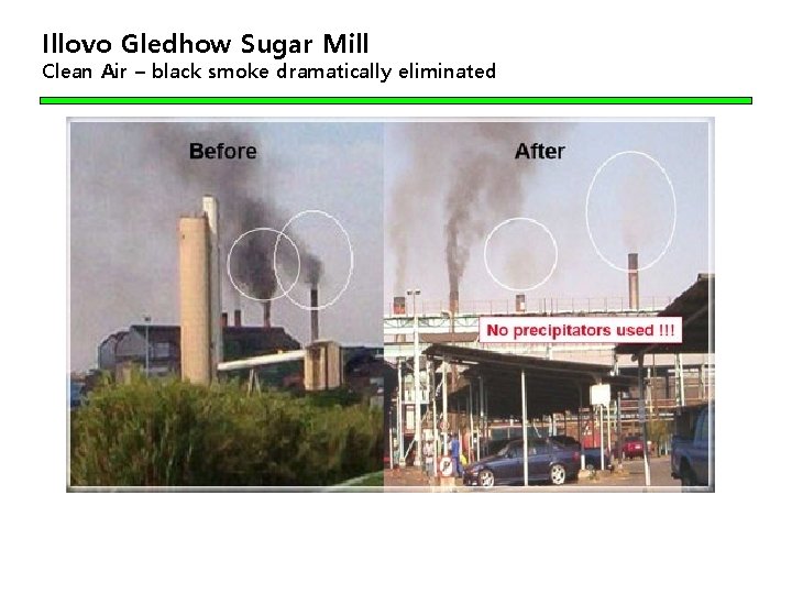 Illovo Gledhow Sugar Mill Clean Air – black smoke dramatically eliminated 