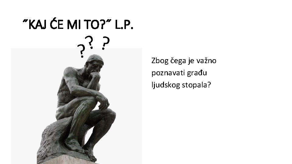 ˝KAJ ĆE MI TO? ˝ L. P. ? ? ? Zbog čega je važno