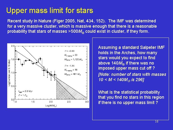 Upper mass limit for stars Recent study in Nature (Figer 2005, Nat, 434, 152).