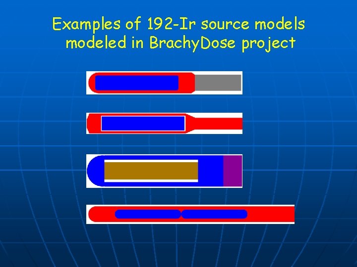 Examples of 192 -Ir source models modeled in Brachy. Dose project 