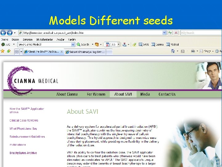 Models Different seeds Amersham Model 6711 Theragenics Model 200 Prosta. Seed Echo. Seed Model