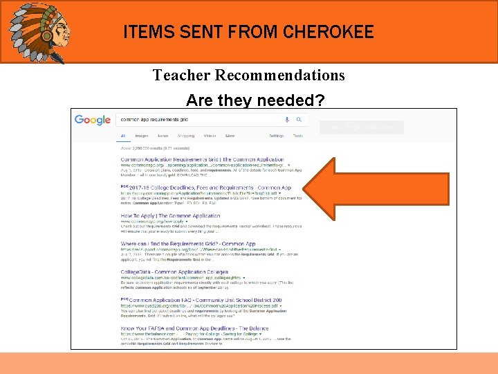 ITEMS SENT FROM CHEROKEE Teacher Recommendations Are they needed? 