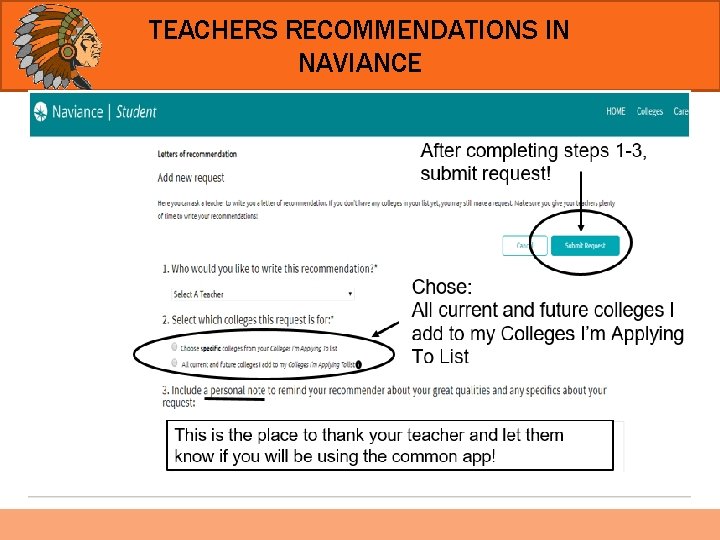 TEACHERS RECOMMENDATIONS IN NAVIANCE 