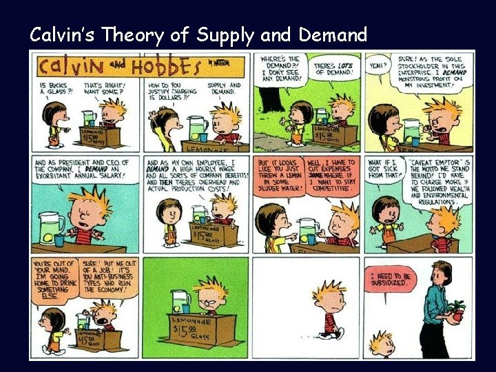 Calvin’s Theory of Supply and Demand 