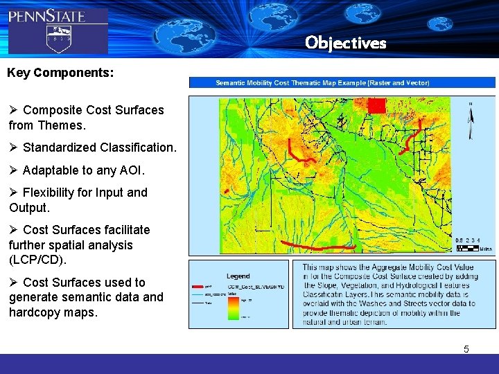 Objectives Key Components: Ø Composite Cost Surfaces from Themes. Ø Standardized Classification. Ø Adaptable