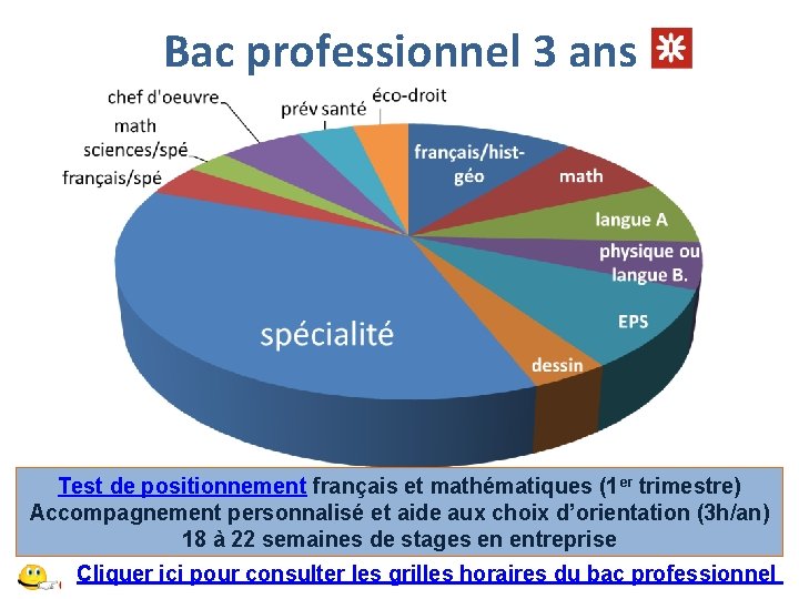 Bac professionnel 3 ans Test de positionnement français et mathématiques (1 er trimestre) Accompagnement