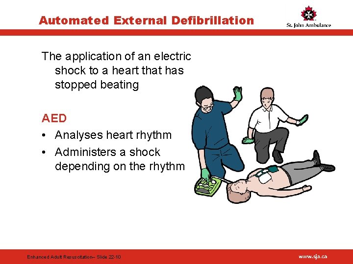 Automated External Defibrillation The application of an electric shock to a heart that has