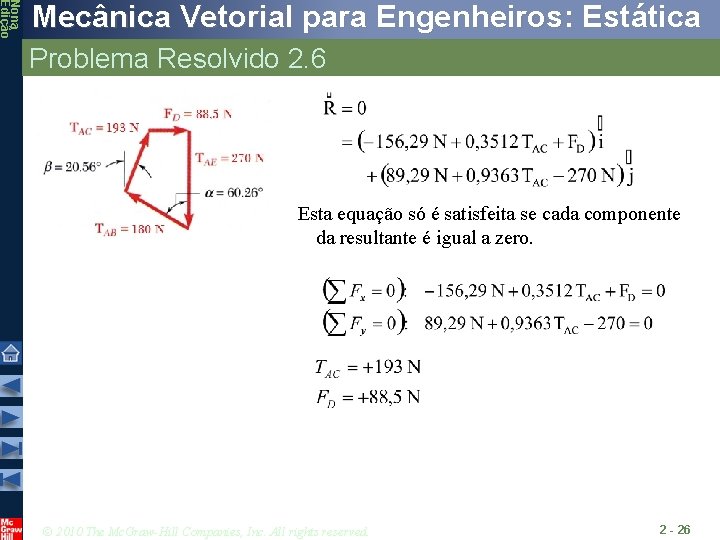 Nona Edição Mecânica Vetorial para Engenheiros: Estática Problema Resolvido 2. 6 Esta equação só Nona Edição Mecânica Vetorial para Engenheiros: Estática Problema Resolvido 2. 6 Esta equação só