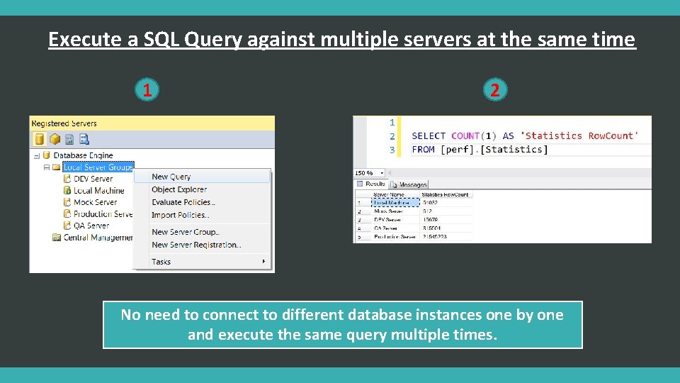 Execute a SQL Query against multiple servers at the same time 1 2 No