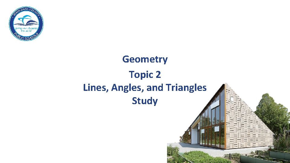 Geometry Topic 2 Lines, Angles, and Triangles Study 