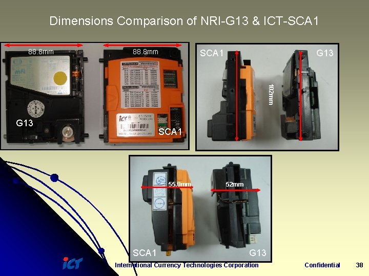 Dimensions Comparison of NRI-G 13 & ICT-SCA 1 88. 8 mm SCA 1 G