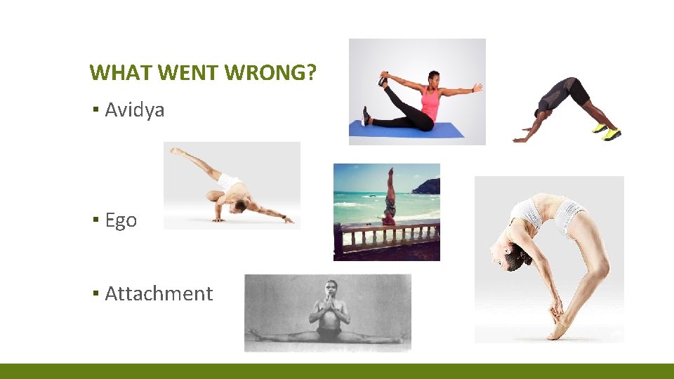 WHAT WENT WRONG? ▪ Avidya ▪ Ego ▪ Attachment WHAT WENT WRONG? ▪ Avidya ▪ Ego ▪ Attachment