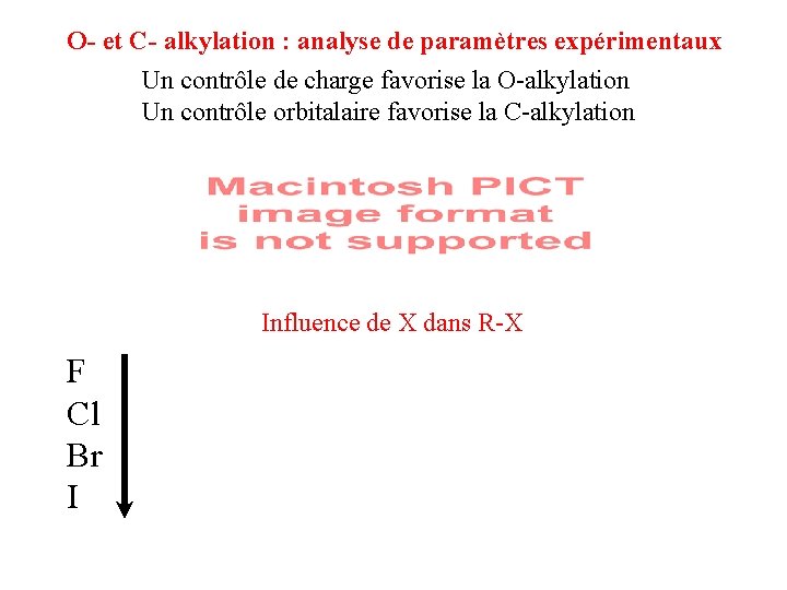 O- et C- alkylation : analyse de paramètres expérimentaux Un contrôle de charge favorise O- et C- alkylation : analyse de paramètres expérimentaux Un contrôle de charge favorise