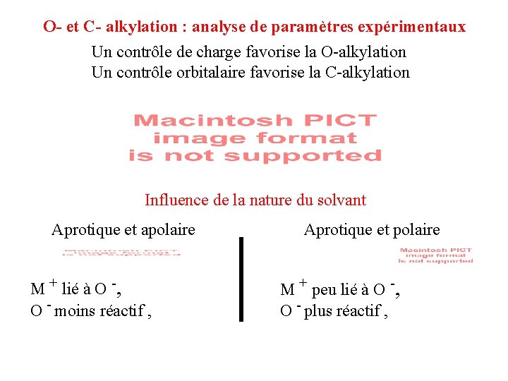 O- et C- alkylation : analyse de paramètres expérimentaux Un contrôle de charge favorise O- et C- alkylation : analyse de paramètres expérimentaux Un contrôle de charge favorise