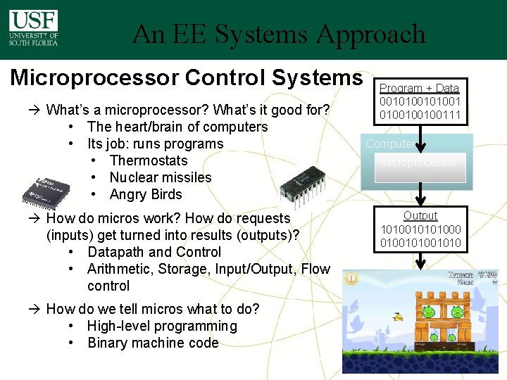 An EE Systems Approach Microprocessor Control Systems à What’s a microprocessor? What’s it good An EE Systems Approach Microprocessor Control Systems à What’s a microprocessor? What’s it good