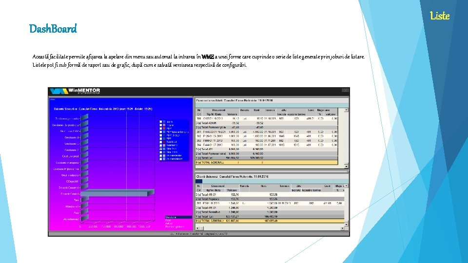 Dash. Board Această facilitate permite afișarea la apelare din menu sau automat la intrarea