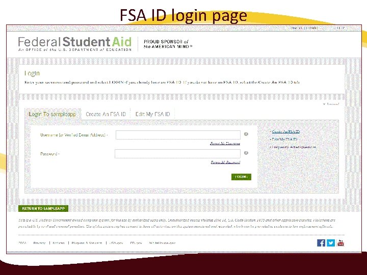 FSA ID login page 