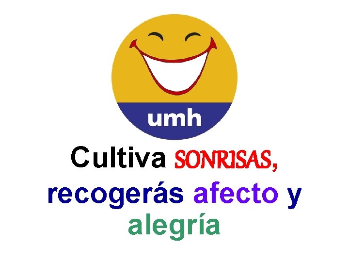 Cultiva SONRISAS, recogerás afecto y alegría 