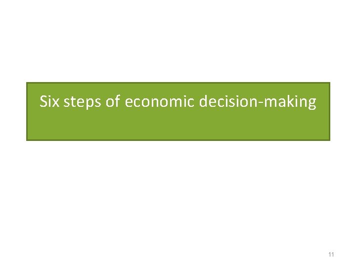Six steps of economic decision-making 11 