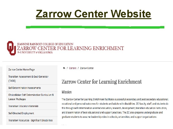 Zarrow Center Website Zarrow Center Website