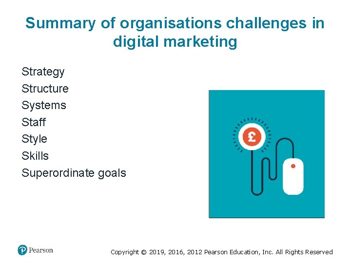 Summary of organisations challenges in digital marketing Strategy Structure Systems Staff Style Skills Superordinate