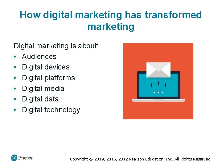 How digital marketing has transformed marketing Digital marketing is about: • Audiences • Digital