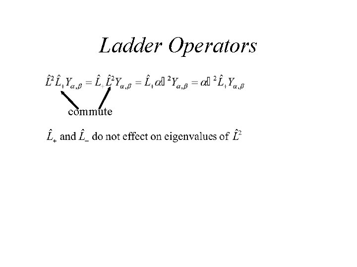 Ladder Operators commute 