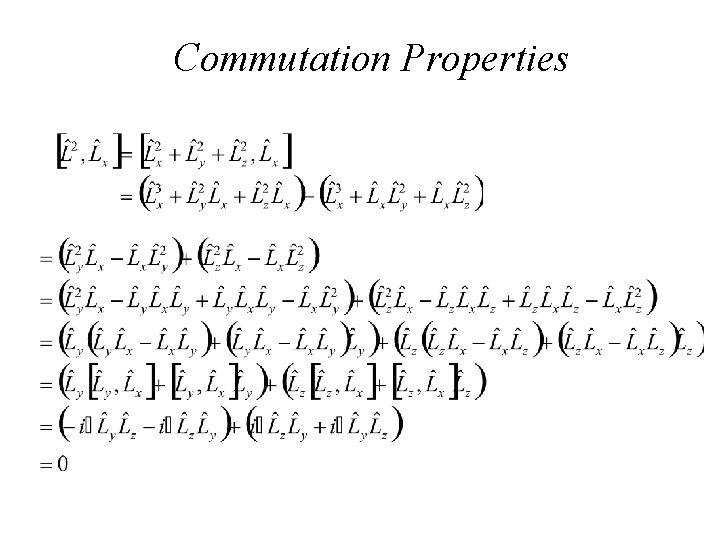 Commutation Properties 