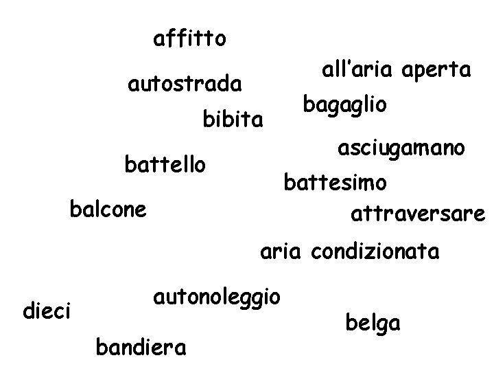 affitto all’aria aperta autostrada bibita battello bagaglio asciugamano battesimo attraversare balcone aria condizionata dieci