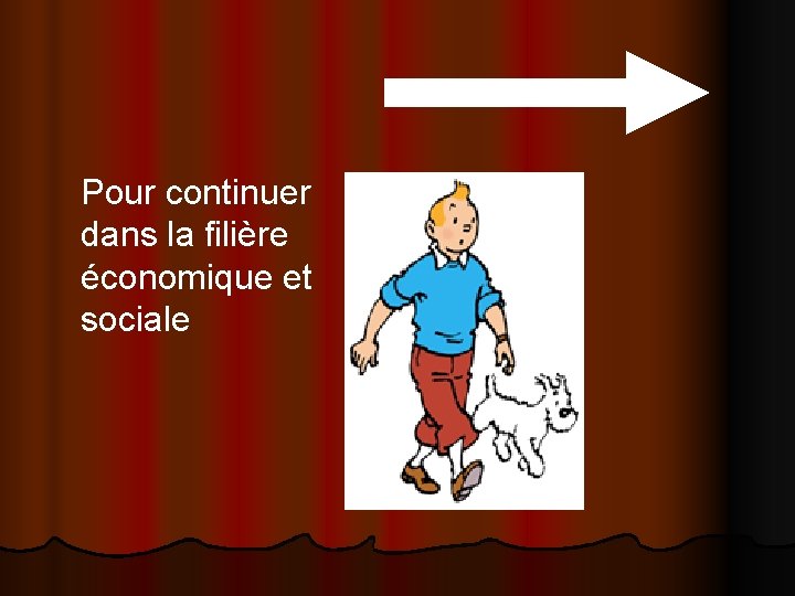 Pour continuer dans la filière économique et sociale 