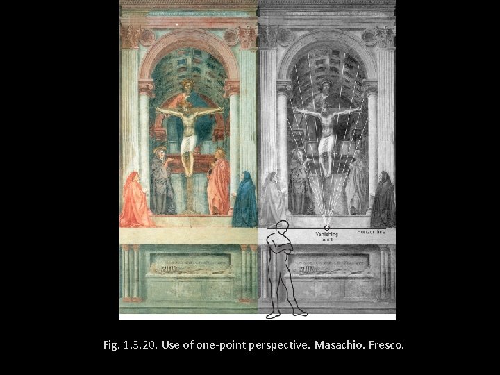 Fig. 1. 3. 20. Use of one-point perspective. Masachio. Fresco. 