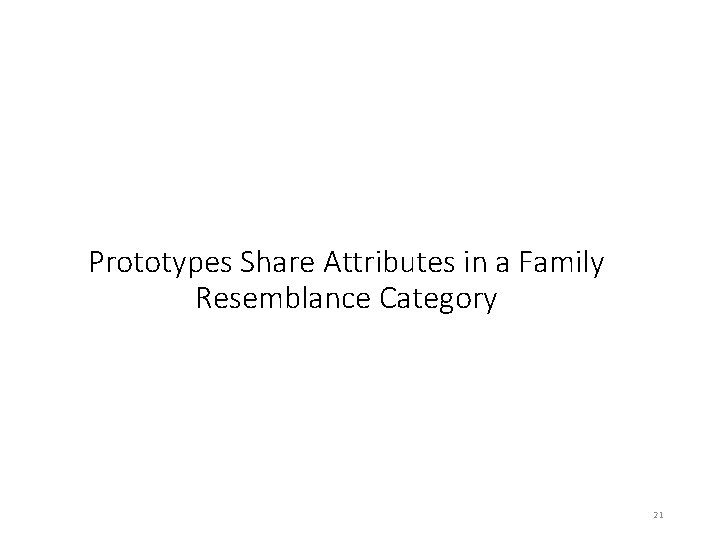 Prototypes Share Attributes in a Family Resemblance Category 21 