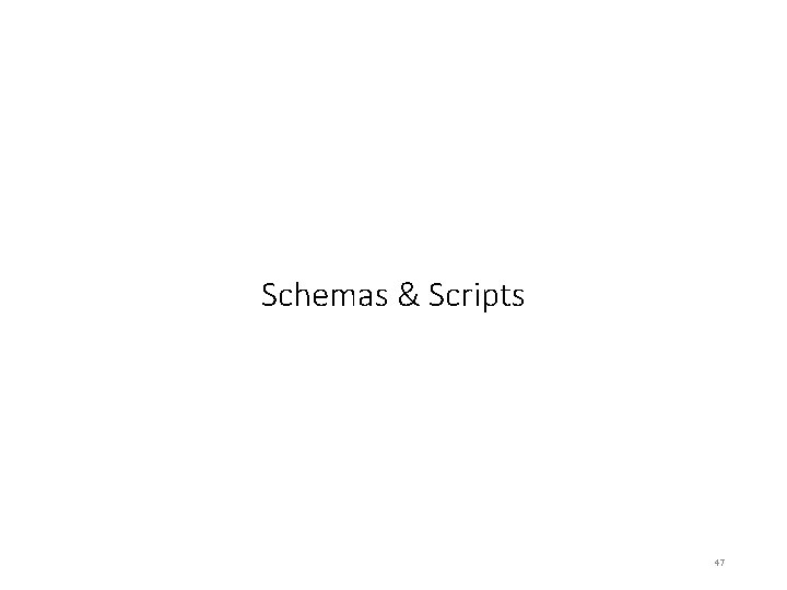 Schemas & Scripts 47 