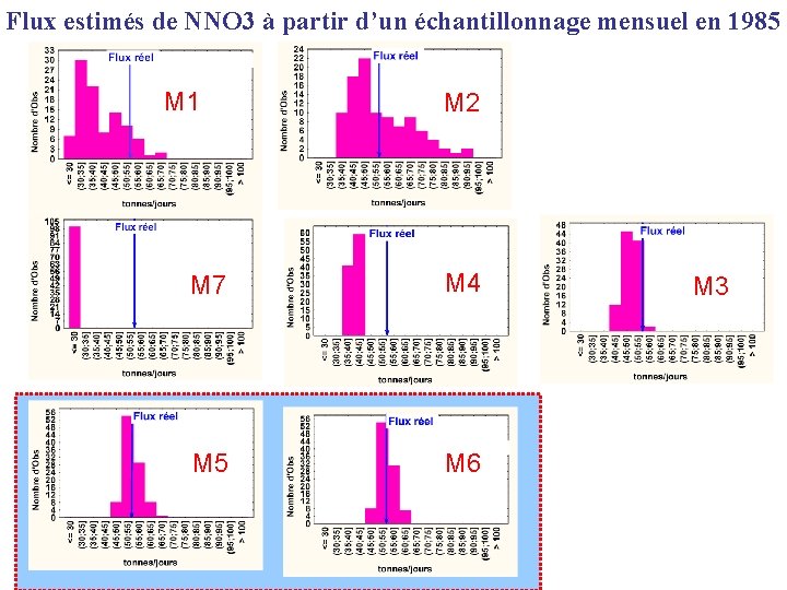 Flux estimés de NNO 3 à partir d’un échantillonnage mensuel en 1985 M 1