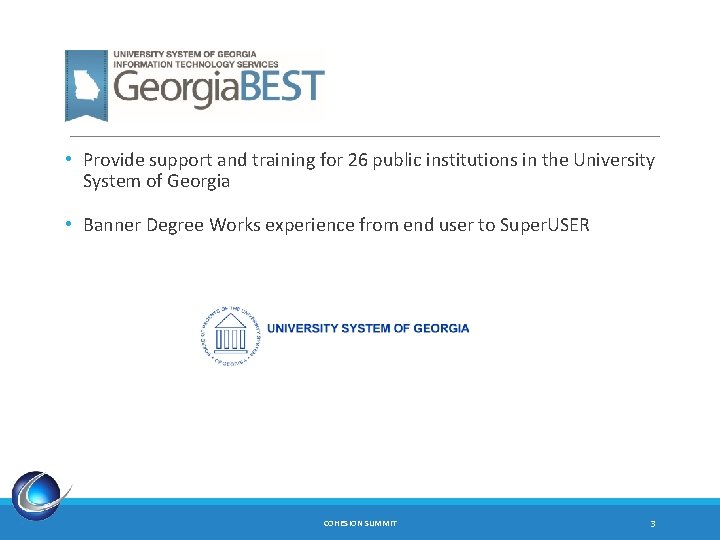  • Provide support and training for 26 public institutions in the University System