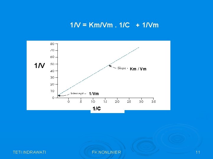 1/V = Km/Vm. 1/C + 1/Vm 1/V Km / Vm 1/C TETI INDRAWATI FK.