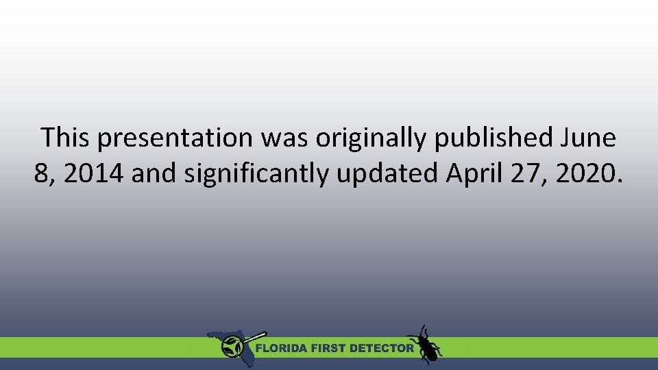 This presentation was originally published June 8, 2014 and significantly updated April 27, 2020.